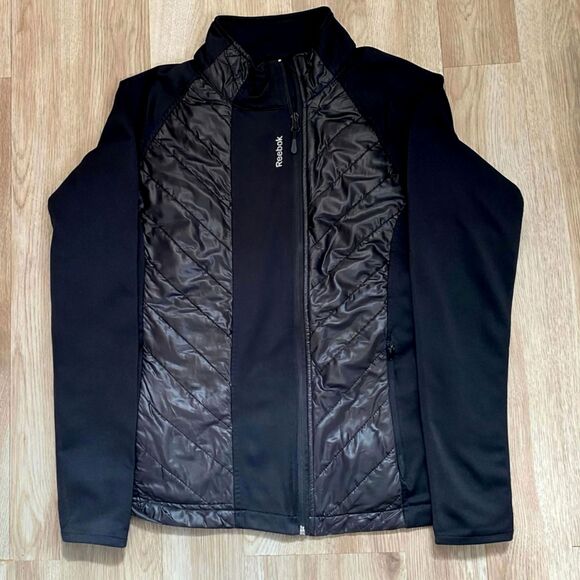 Reebok Jackets & Blazers - Reebok Women’s Large Black Zip Athletic Jacket Quilted - Activewear